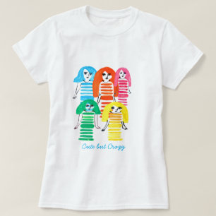 Camiseta Meninas de aquarela fofa arte moderna