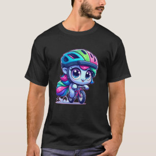 Camiseta Meninas de bicicleta montando cavalo bebê