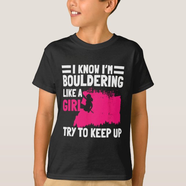 Camiseta Meninas de Bouldering Escaladora de Pedra Artifici (Frente)