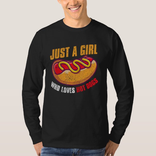 Camiseta Meninas de Cachorro Quente de Comida Rápida Mulher (Frente)