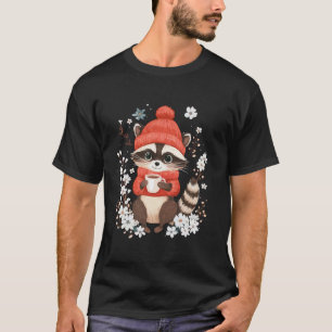Camiseta Meninas de Café de Guaxinim Roupas Meninos Decoraç