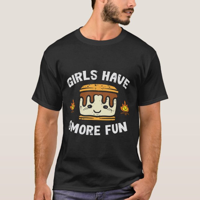 Camiseta Meninas de Camping se Divertem Mais Camper Meninas (Frente)