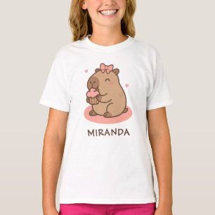 Camiseta Meninas de Capivara Personalizadas Fofas Divertida