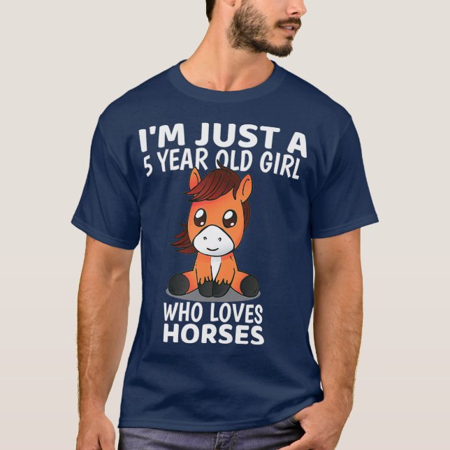 Camiseta Meninas De Cavalo De Crianças Sou Apenas Uma Garot (Frente)