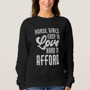 Camiseta Meninas De Cavalo Equestres Fáceis De Amar Duro A 