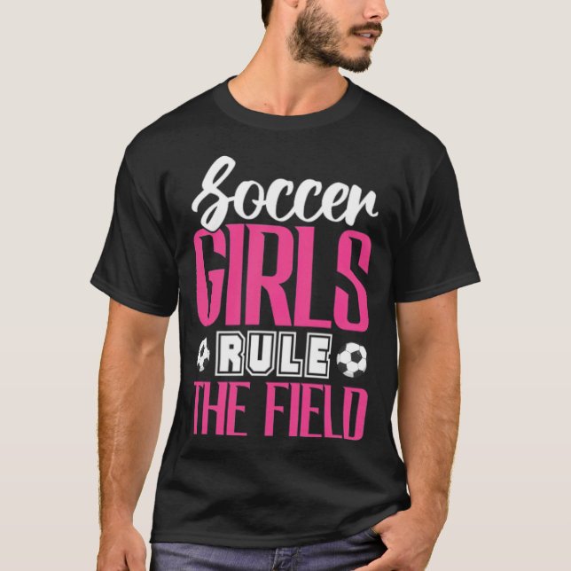 Camiseta Meninas de futebol governam a corredora de campo (Frente)