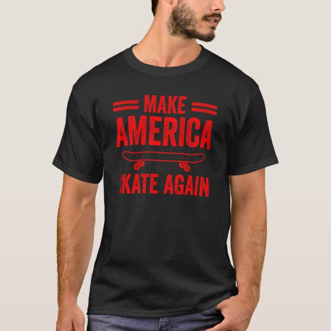 Camiseta Meninas de Skateboard Engraçadas Tornem Skate Amer (Frente)