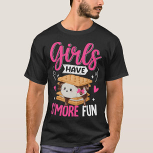 Camiseta Meninas de Smores de Acampamento Têm Mais Diversão