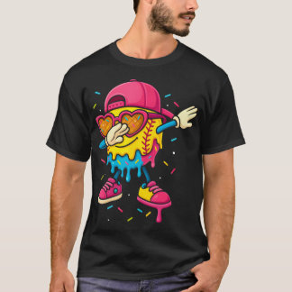 Camiseta Meninas de Sorvete Drip de Softbol Dabbing com Fof