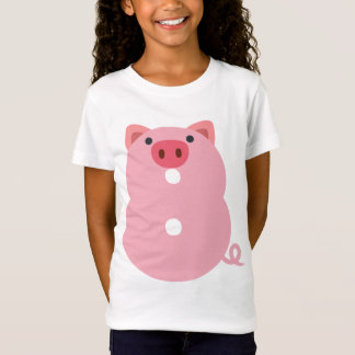 Camiseta Meninas de Tema de Suíno com 8 Anos