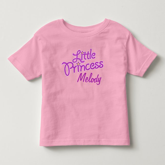 Camiseta Meninas de texto gráfico da Princesa Personalizada (Frente)