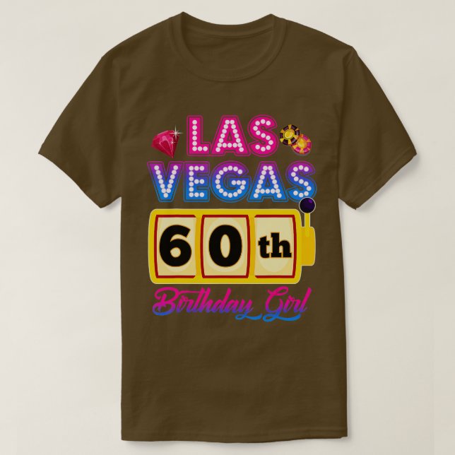 Camiseta Meninas de Vegas de 60 anos viajaram em Vegas 60º  (Frente do Design)