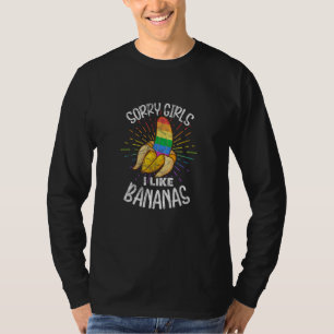 Camiseta Meninas Desculpem Meninas Eu Gosto De Bananas LGBT