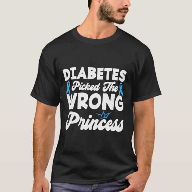 Camiseta Meninas Diabetes Enganaram A Princesa Errada T1d A (Frente)