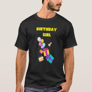 Camiseta Meninas Diversão de Aniversário Dia Especial Balõe