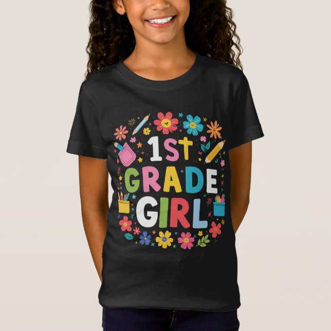 Camiseta Meninas Do 1º Ano Da rua De Volta À Escola (Frente)