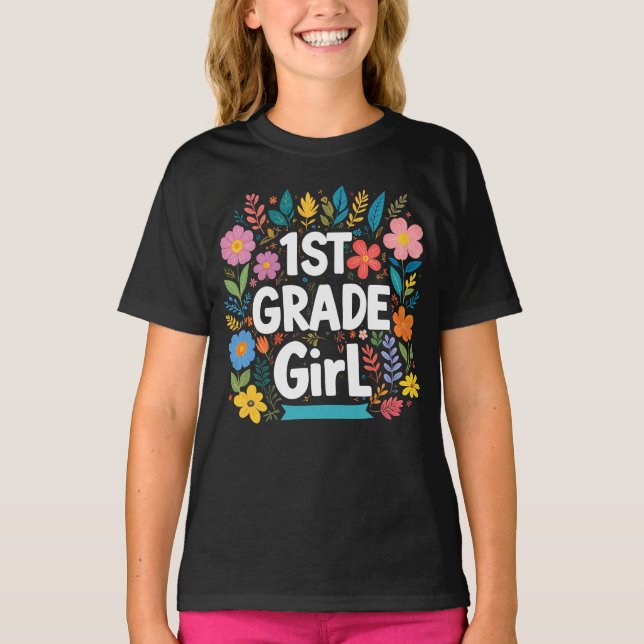 Camiseta Meninas Do 1º Ano Da rua De Volta À Escola (Frente)