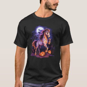 Camiseta Meninas do Cavalo Fantasma Crânio Rosto Abóbora As