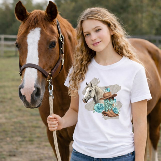 Camiseta Meninas do Cavalo Ocidental (Criador carregado)