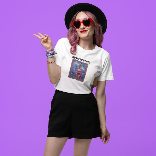 Camiseta Meninas do Halloween Bewitching and Bats (Bewitching AND cute!)