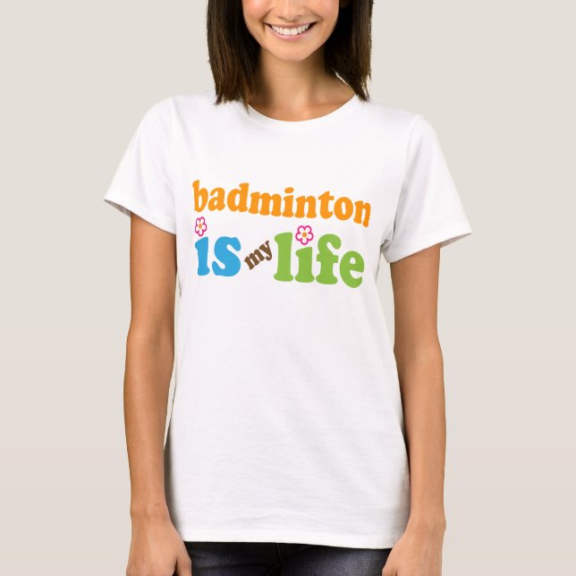 Camiseta Meninas do presente do jogador do Badminton (Frente)