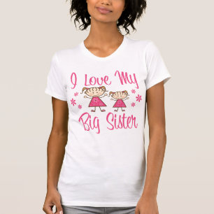Camiseta Meninas do rosa da irmã mais velha do amor