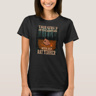 Camiseta Meninas Em Acampamento Com Seu Rato Terrier Rattie