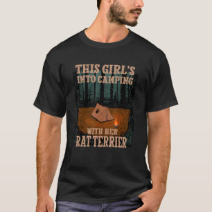 Camiseta Meninas Em Acampamento Com Seu Rato Terrier Rattie