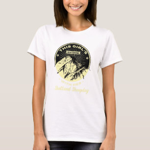 Camiseta Meninas Em Camping Com Seu Shel De Sheepdog Shetla