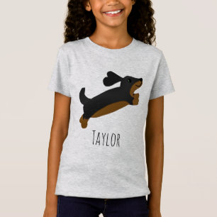 Camiseta Meninas Engraçadas Cão Negro Cachorrão Cartoon 