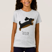 Meninas Engraçadas Cão Negro Cachorrão Cartoon & N