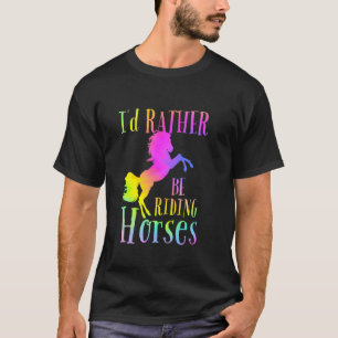Camiseta Meninas Engraçadas Cavalgando & Corrida Cavalo Ára