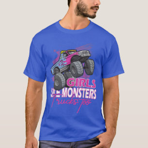 Camiseta Meninas Engraçadas Como Monstros Caminhões Também