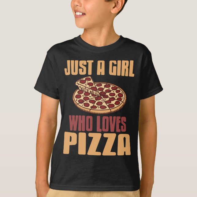 Camiseta Meninas Engraçadas Pizza Oferece Presente Mulheres (Frente)