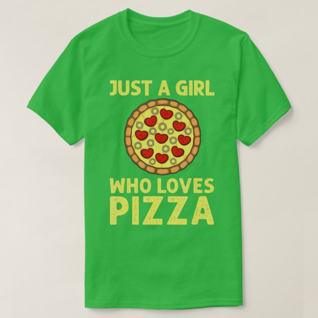 Camiseta Meninas Engraçadas Pizza Oferece Presente Mulheres (Frente do Design)