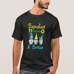 Camiseta Meninas Engraçadas Viajam Gnomos Na Praia