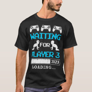 Camiseta Meninas Esperando Que O Jogador 3 Pai Seja Nascido