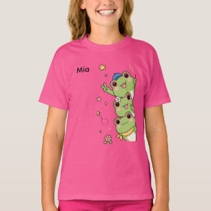 Camiseta Meninas Estética Rãs Fofas