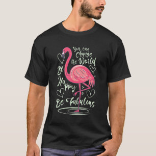 Camiseta Meninas Flamingo Podem Mudar O Mundo Serem Apertad