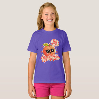 Camiseta Meninas Fofo Tempo Pêssego