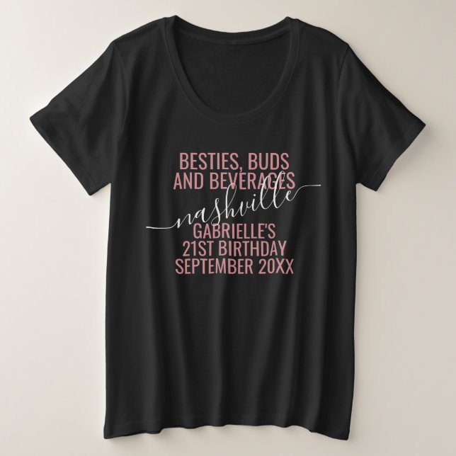 Camiseta Meninas Fora da Noite Fora de Viagem Personalizada (Frente do Design)