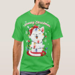 Camiseta Meninas Gatos Luzes de Natal gatinho Retrato S<br><div class="desc">Mulheres Meninas Gatos Luzes de Natal gatinho Retrato Neve.</div>