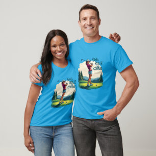 Camiseta Meninas governam o curso Ilustração de Golfe Retro