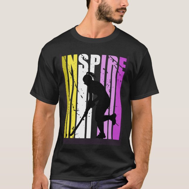 Camiseta Meninas Inspiram Treinador de Hockey Fan I (Frente)