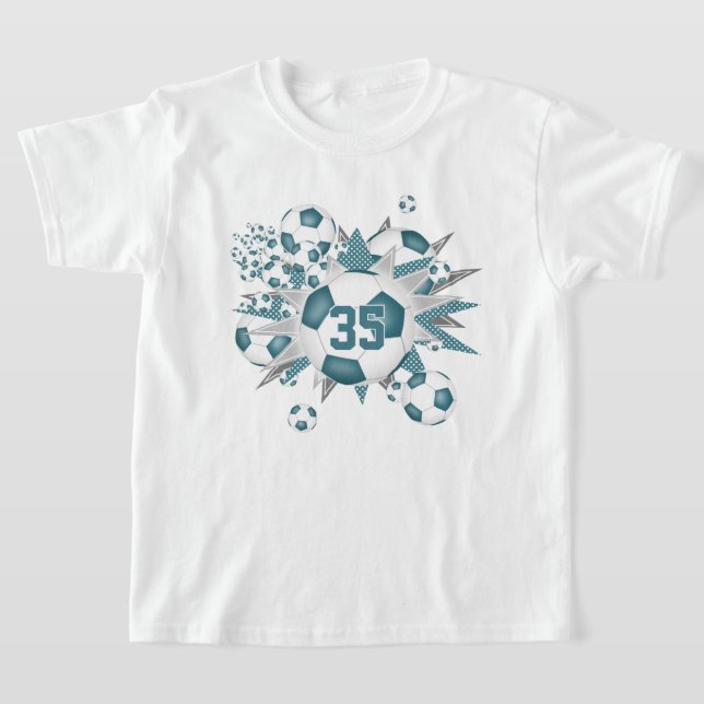 Camiseta meninas jersey number soccer bolas estrelas (Postura )