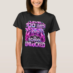 Camiseta Meninas jogadoras rosa nível 100 dias de escola de