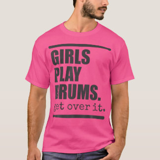 Camiseta Meninas Jogam Tshirt De Tambor Para Garota Drummer