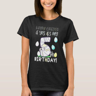 Camiseta Meninas Lindas Feliz Páscoa & Sim É Meu 5º Anivers