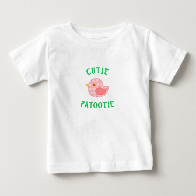 Camiseta Meninas Lindas Rosa Cutie Patootie Birdie (Frente)