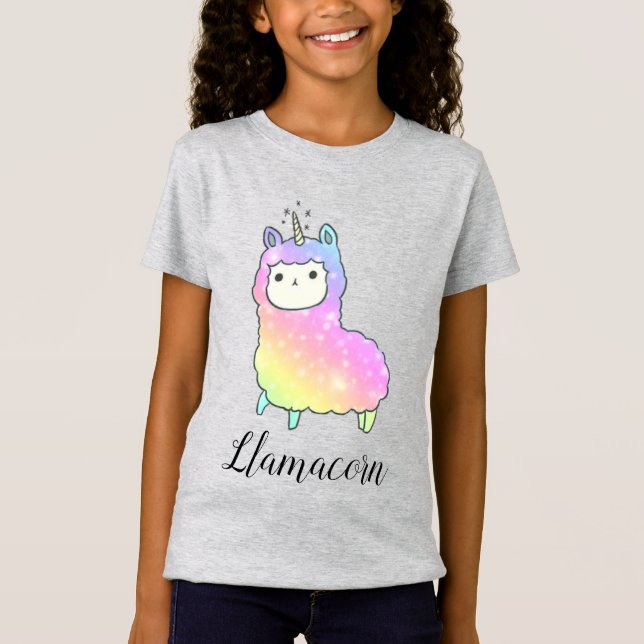 Camiseta Meninas Llamacorn Camisinhas Meninas Meninas Joven (Frente)